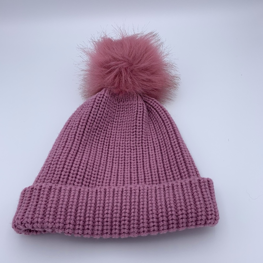 Treasure & Bond Beanie with Faux Fur Pom Hat